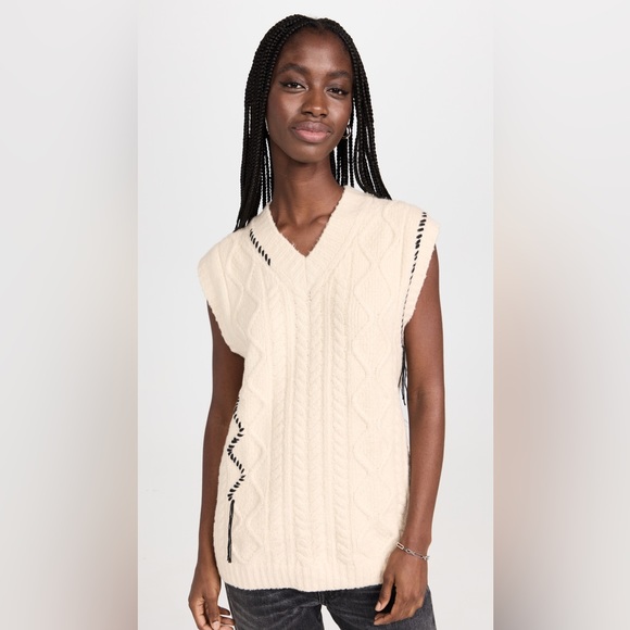 Ninety Percent oversized cable sweater vest - Picture 5 of 6